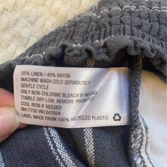 Universal Thread Blue & White Striped Linen-Blend Shorts Women's Size L - Picture 5 of 6